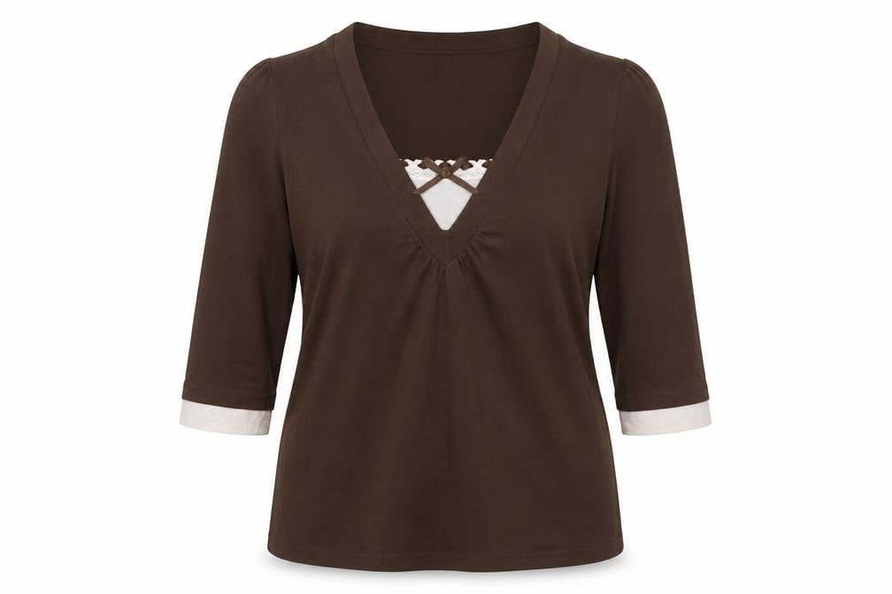 Front view of South women’s brown cotton pullover sweatshirt, size UK 18, pullover
