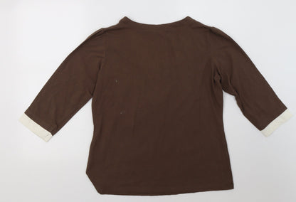 Back view of South women’s brown cotton pullover sweatshirt, size UK 18, pullover
