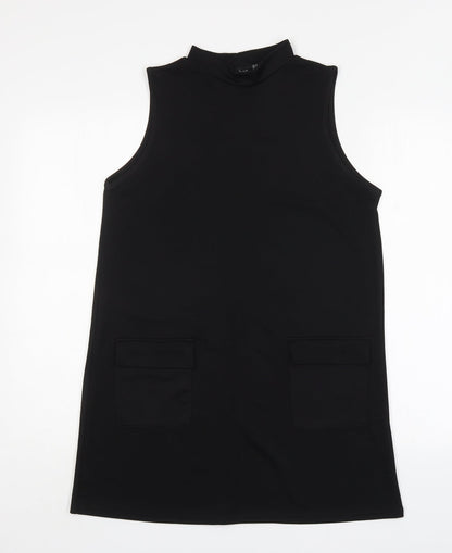 Boohoo Womens Black  Polyester Mini  Size 12  Round Neck
