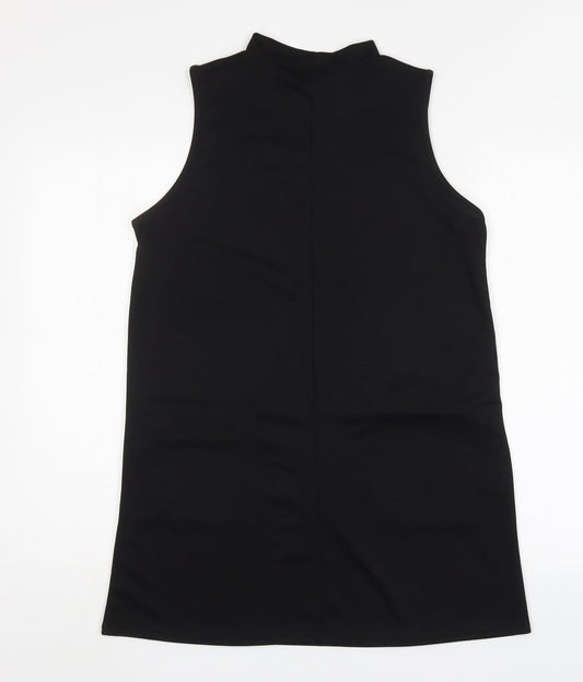 Boohoo Womens Black  Polyester Mini  Size 12  Round Neck