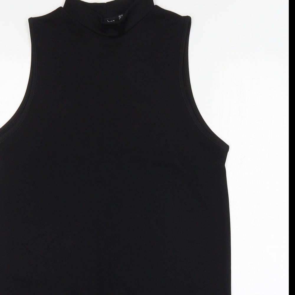 Boohoo Womens Black  Polyester Mini  Size 12  Round Neck