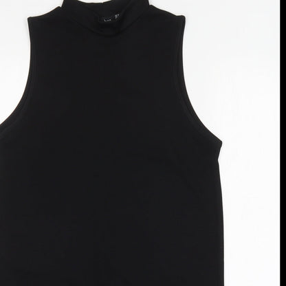 Boohoo Womens Black  Polyester Mini  Size 12  Round Neck