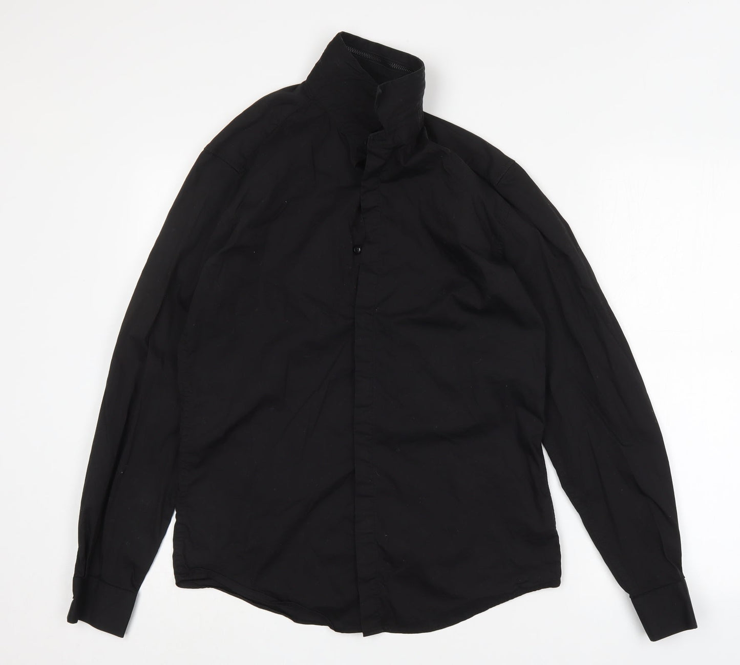 Antony Morato Mens Black  Cotton  Button-Up Size M Collared