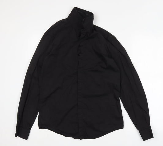 Antony Morato Mens Black  Cotton  Button-Up Size M Collared