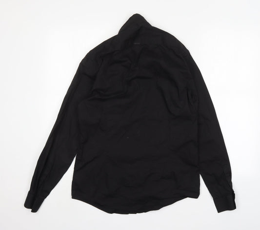 Antony Morato Mens Black  Cotton  Button-Up Size M Collared