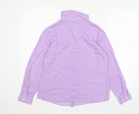 EWM Womens Multicoloured Polka Dot Viscose Basic Button-Up Size 14 Collared