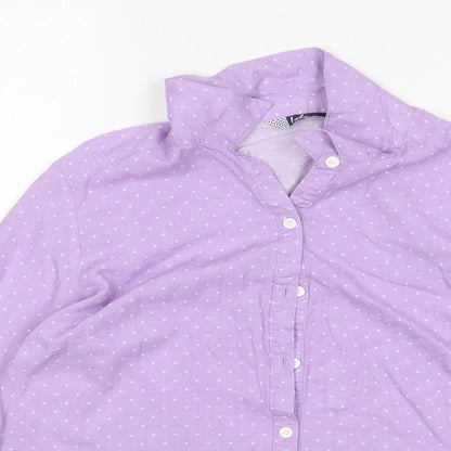 EWM Womens Multicoloured Polka Dot Viscose Basic Button-Up Size 14 Collared