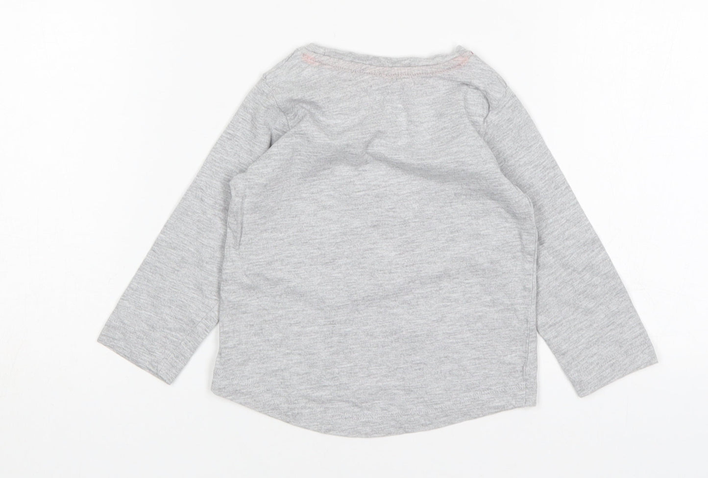 Matalan Girls Grey  Cotton Basic T-Shirt Size 9-12 Months Round Neck  - Daddy