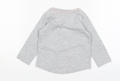 Matalan Girls Grey  Cotton Basic T-Shirt Size 9-12 Months Round Neck  - Daddy