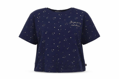 Front view of New Look women’s multicoloured polka dot cotton top pyjama top, size L