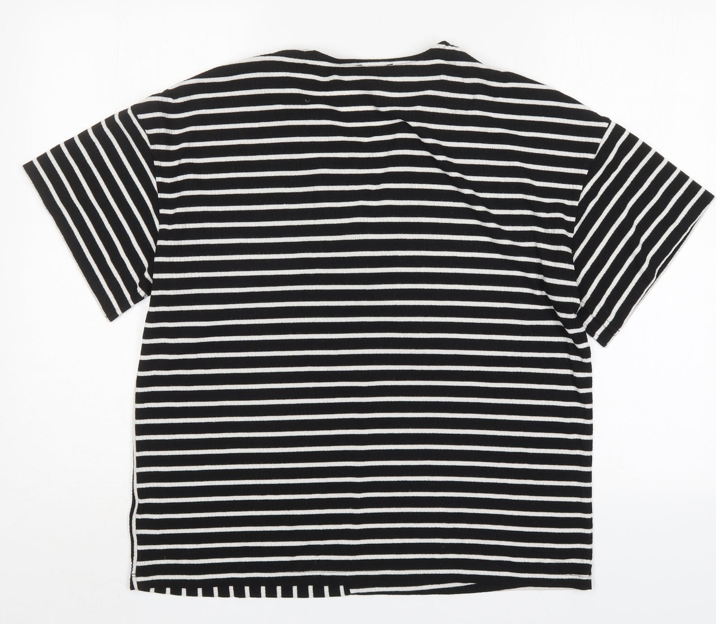 NEXT Womens Multicoloured V-Neck Striped Viscose Pullover Jumper Size 14