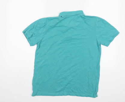 Easy Mens Green  Cotton  Polo Size M Collared