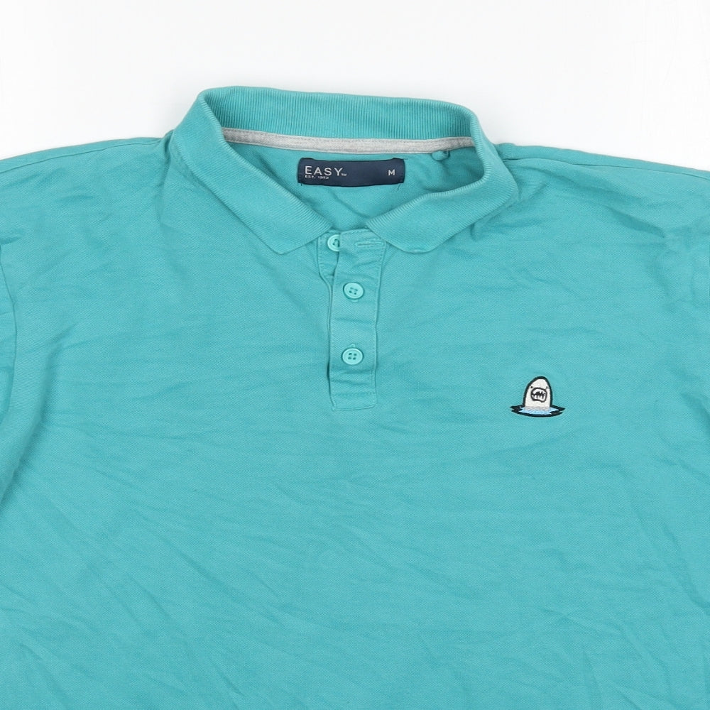 Easy Mens Green  Cotton  Polo Size M Collared