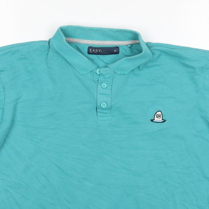 Easy Mens Green  Cotton  Polo Size M Collared