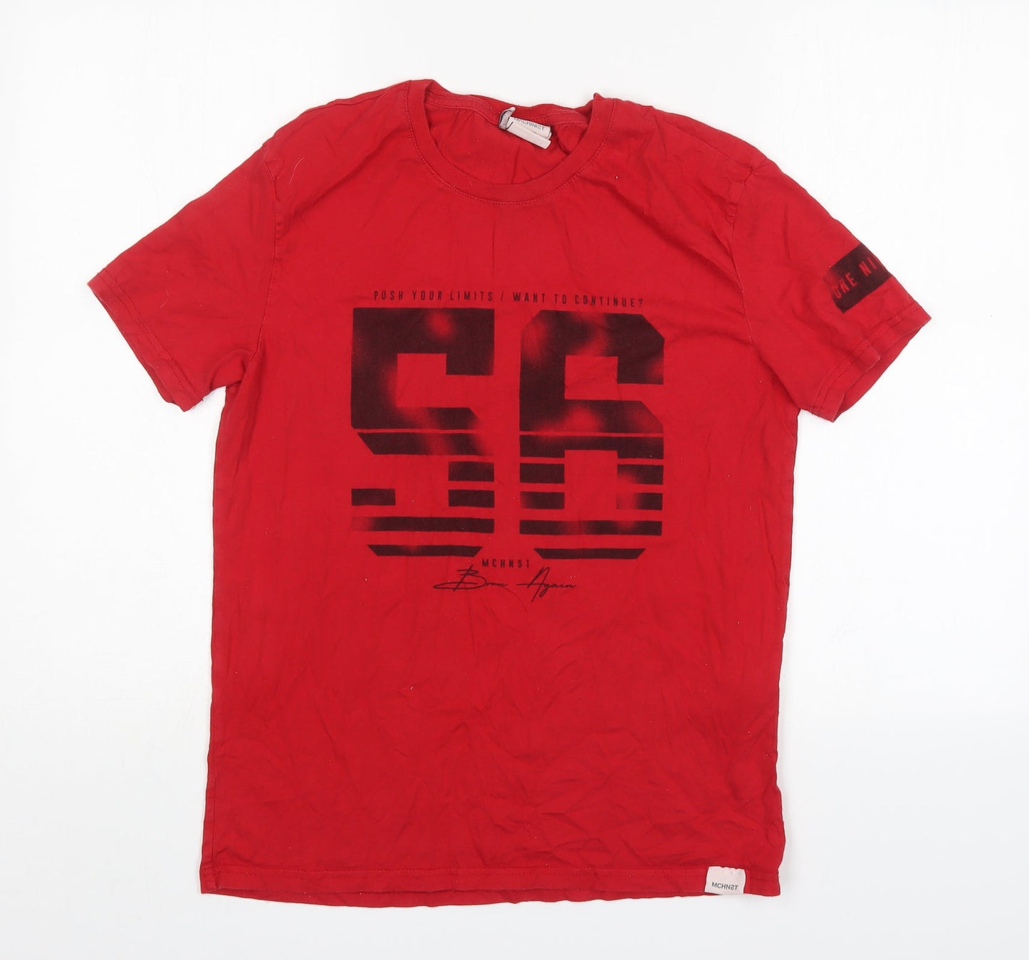 Machinist Mens Red    T-Shirt Size M Round Neck