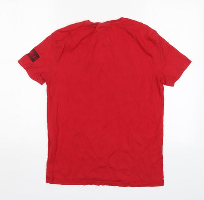 Machinist Mens Red    T-Shirt Size M Round Neck