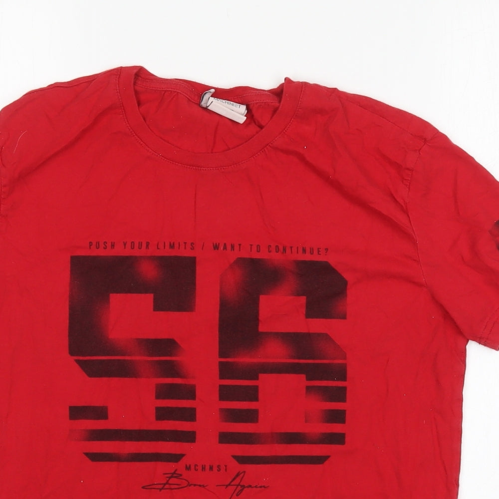 Machinist Mens Red    T-Shirt Size M Round Neck