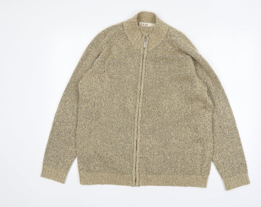 Womens UK Size M EWM Beige Full Zip Jumper