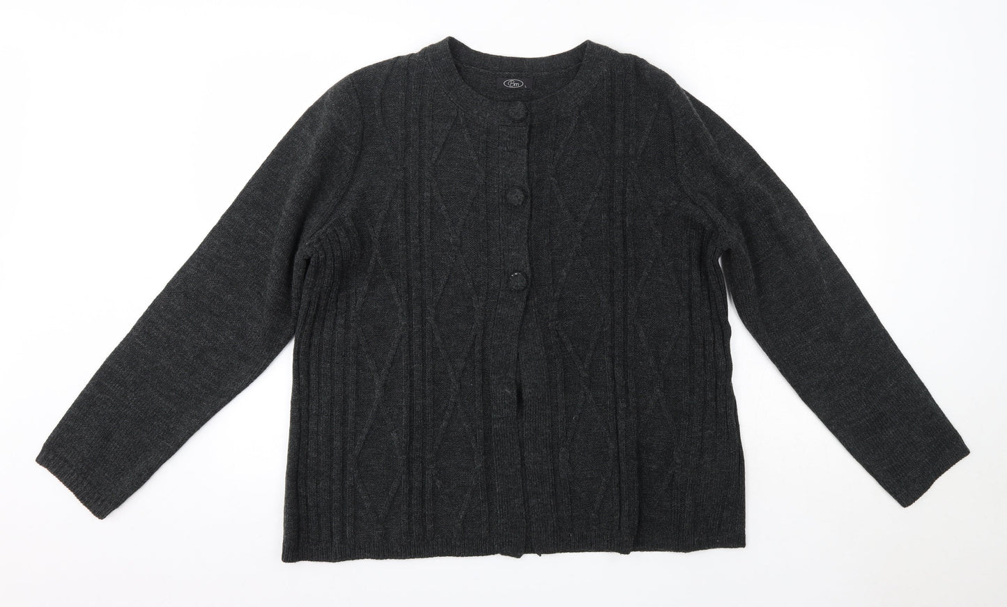 Womens UK Size L BM Grey Cardigan Jumper
