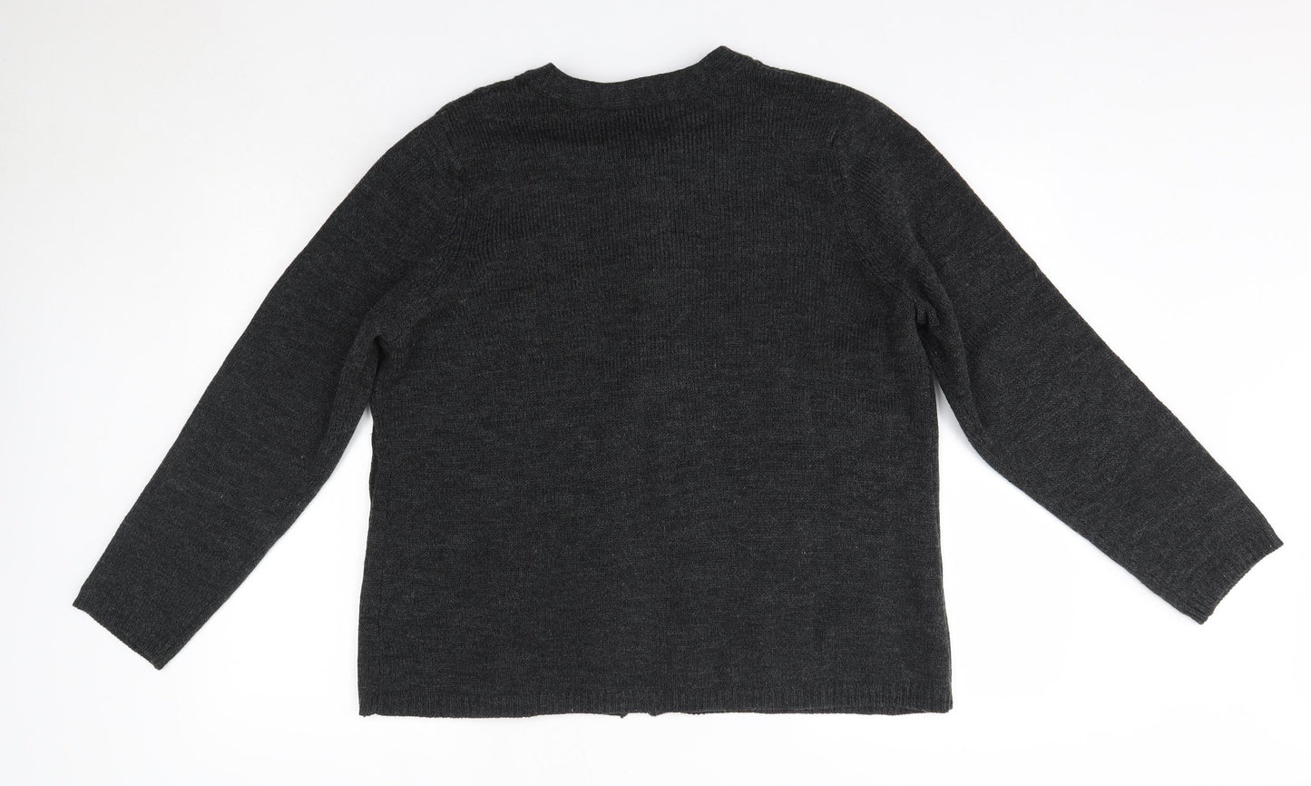 Womens UK Size L BM Grey Cardigan Jumper
