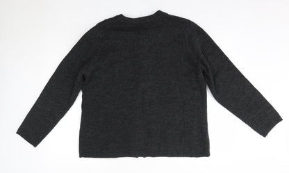 Womens UK Size L BM Grey Cardigan Jumper