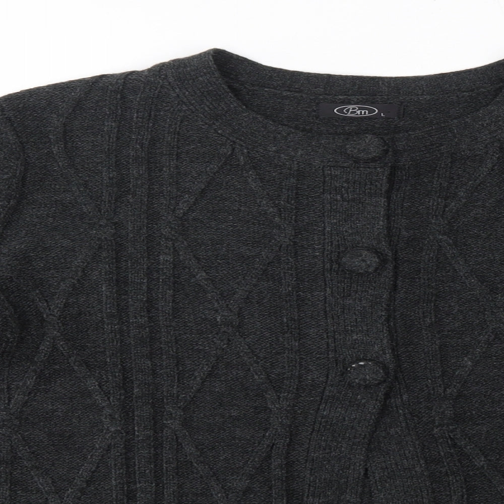 Womens UK Size L BM Grey Cardigan Jumper