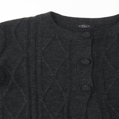 Womens UK Size L BM Grey Cardigan Jumper