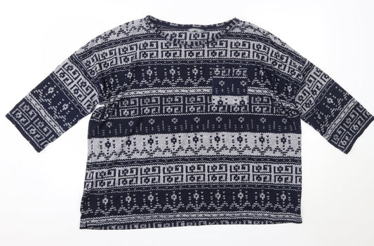 Womens UK Size 20 M&S Blue Pullover Jumper