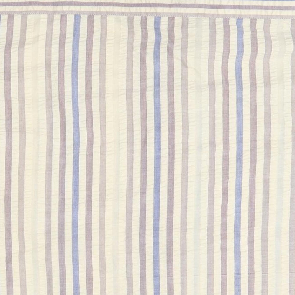 Brand and care label for Grenoville women’s multicoloured striped polyester basic button-up, size L, collared