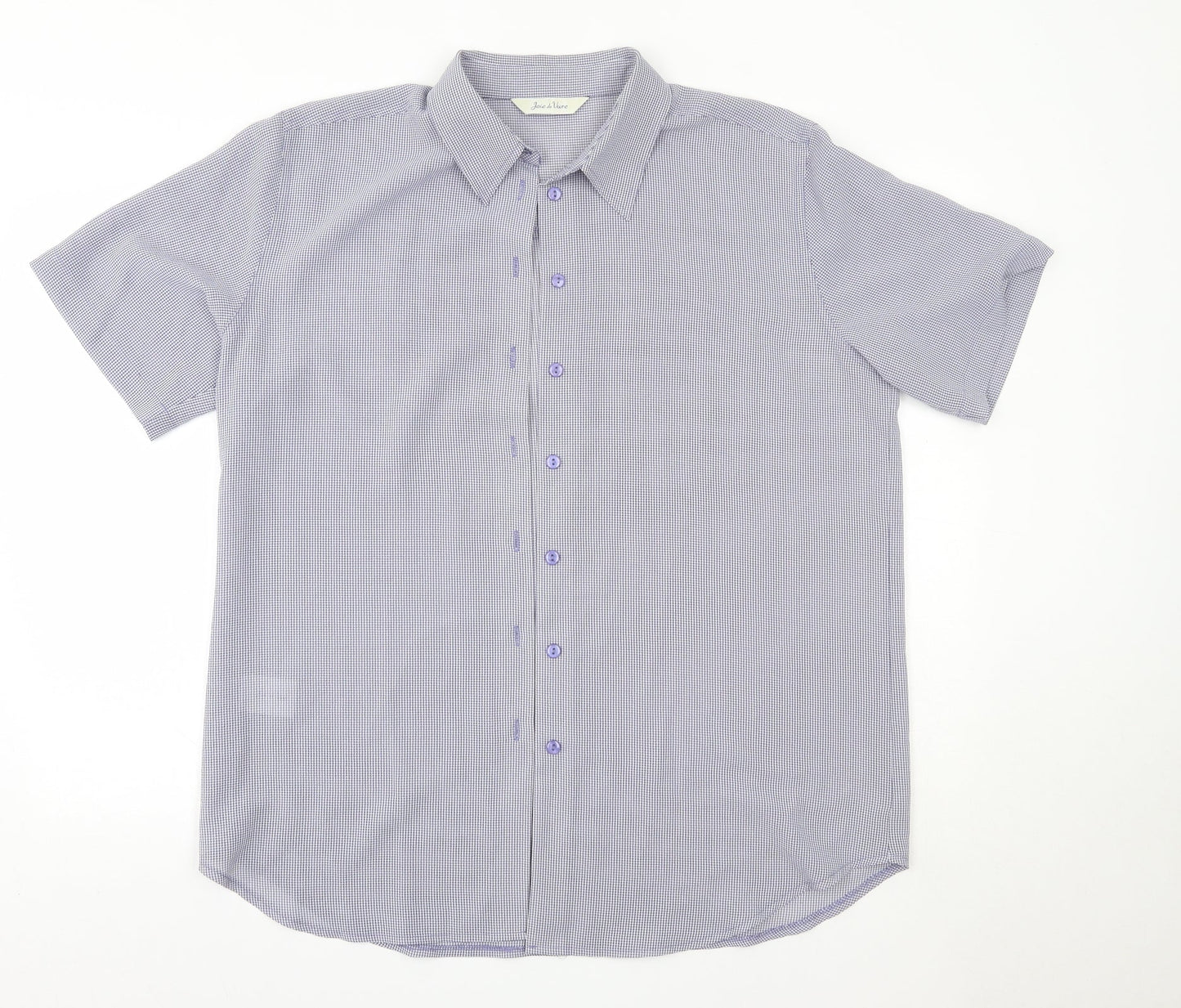 Womens UK Size 18 Joie de Vivre Blue Basic Button-Up