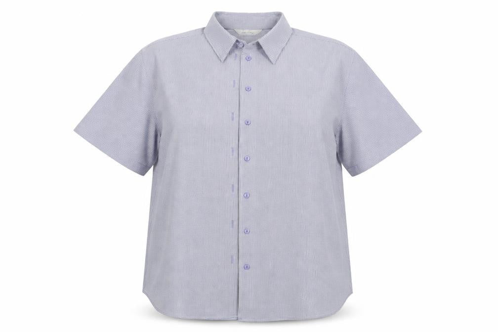 Womens UK Size 18 Joie de Vivre Blue Basic Button-Up
