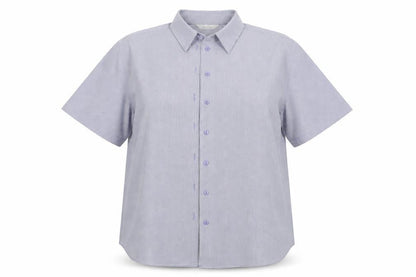 Womens UK Size 18 Joie de Vivre Blue Basic Button-Up