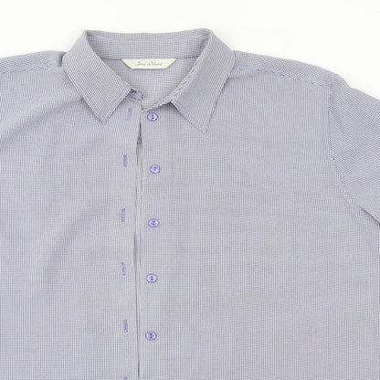 Womens UK Size 18 Joie de Vivre Blue Basic Button-Up