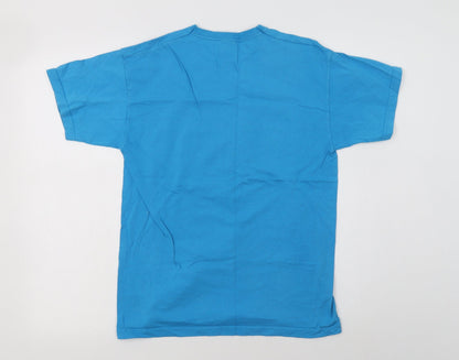 Fruit of the Loom Boys Blue  Cotton Basic T-Shirt Size 12-13 Years Crew Neck  - Gran Canaria