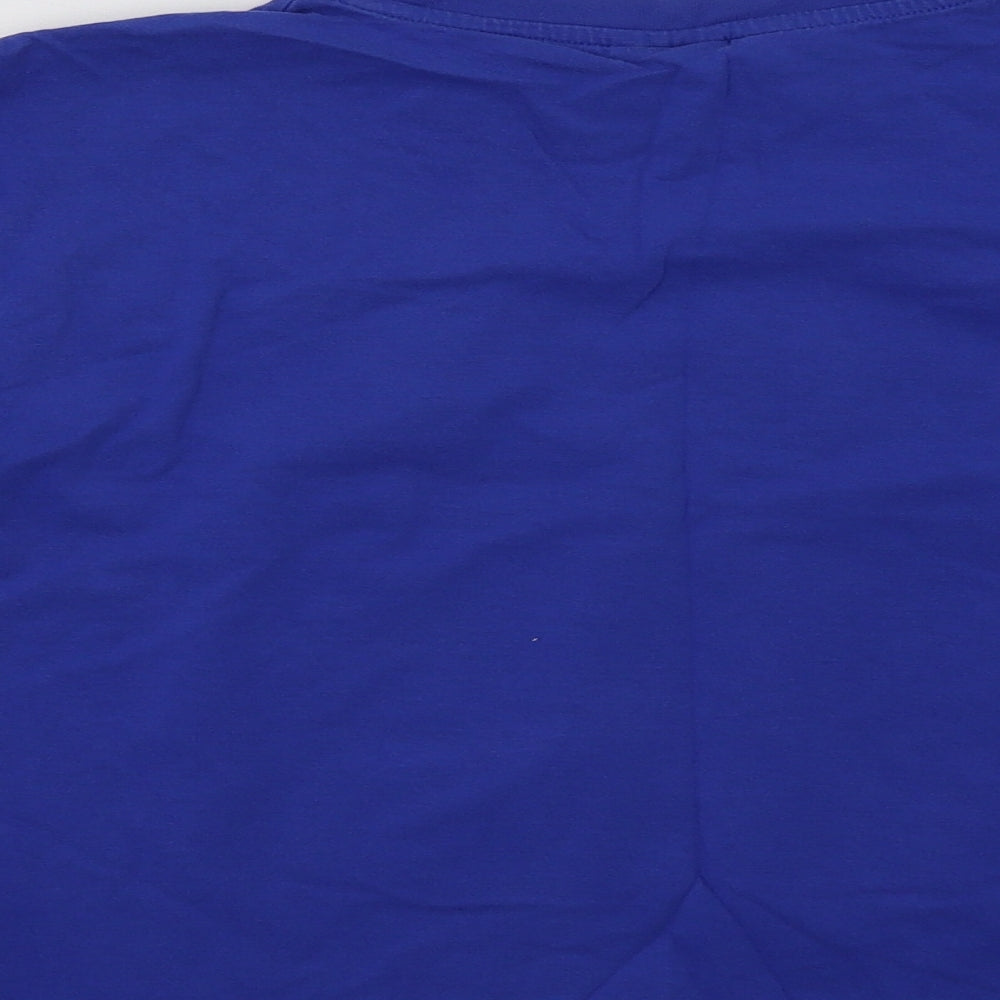 Fashion UK Girls Blue  Cotton Basic T-Shirt Size 11-12 Years Crew Neck  - Angry Birds
