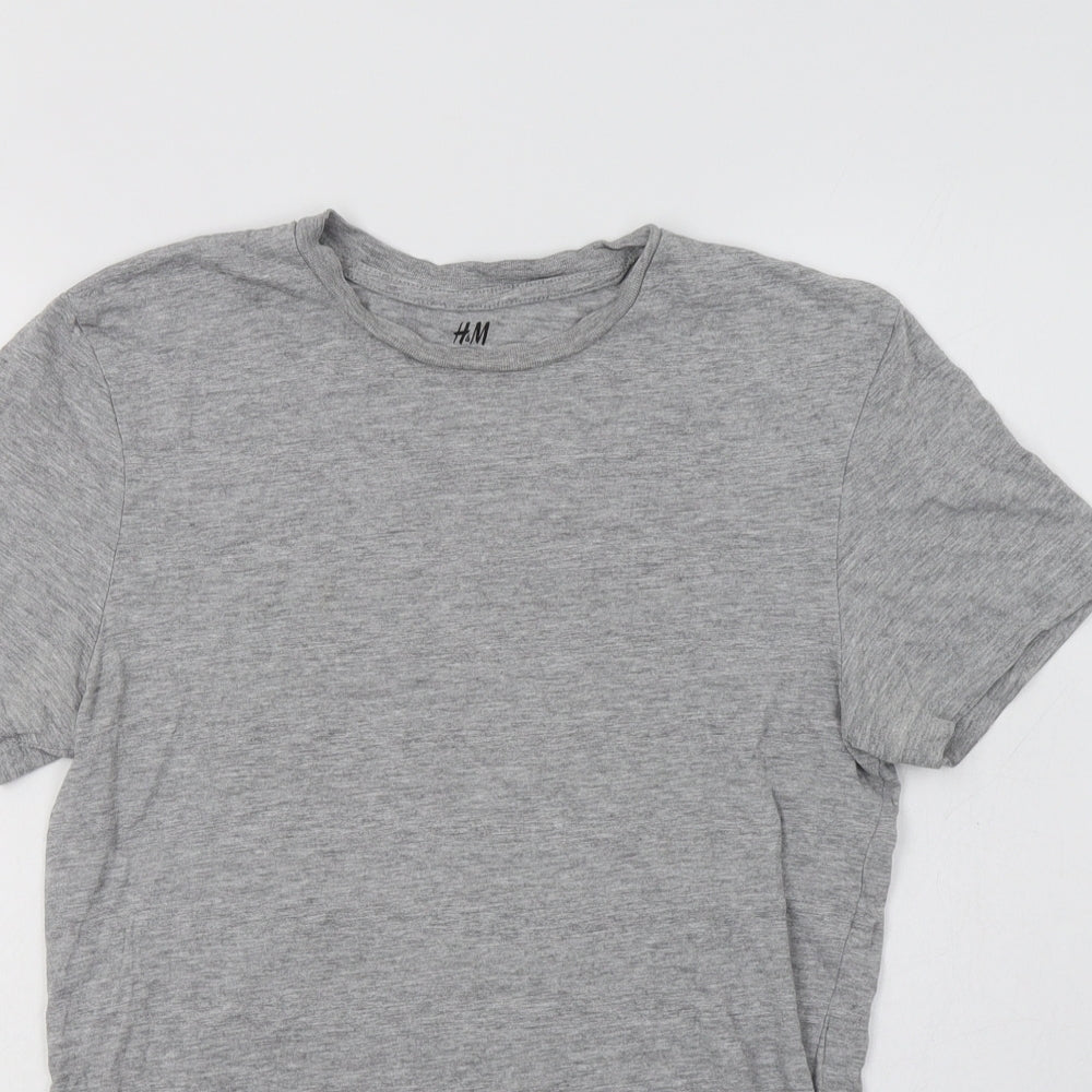 Womens UK Size XS H&M Grey Basic T-Shirt