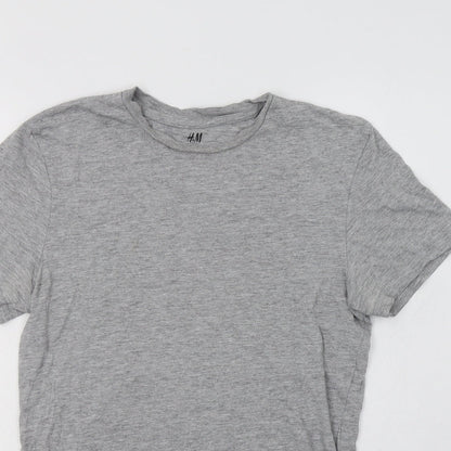 Womens UK Size XS H&M Grey Basic T-Shirt