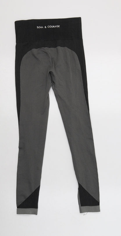 Soul & Courage Womens Grey  Nylon Compression Leggings Size S L26 in Regular