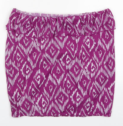 Womens UK Size M Peacocks Purple Basic Tank
