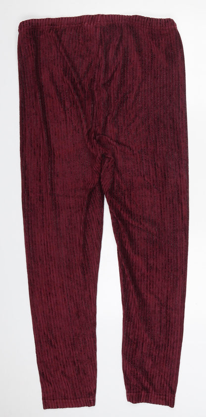 Kaleidoscope Womens Red  Viscose Trousers  Size 16 L28 in Regular