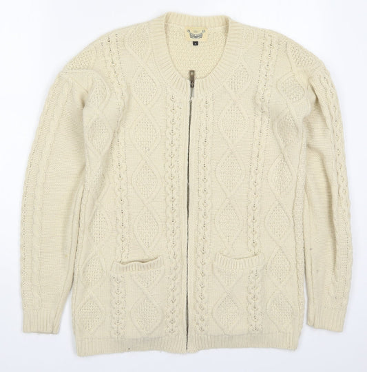 Womens UK Size 6 River Island Beige Full Zip Jumper