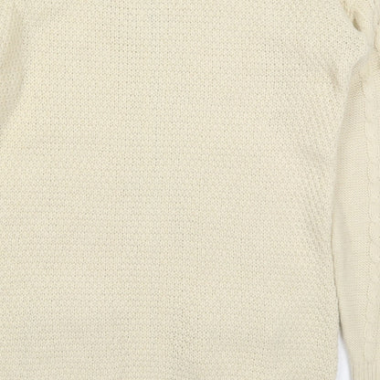 Womens UK Size 6 River Island Beige Full Zip Jumper