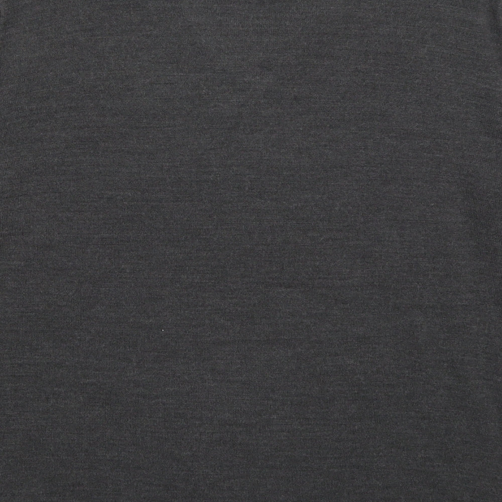 Marks and Spencer Mens Grey V-Neck  Acrylic Pullover Jumper Size L