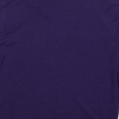 Marks and Spencer Mens Purple V-Neck  Acrylic Pullover Jumper Size S