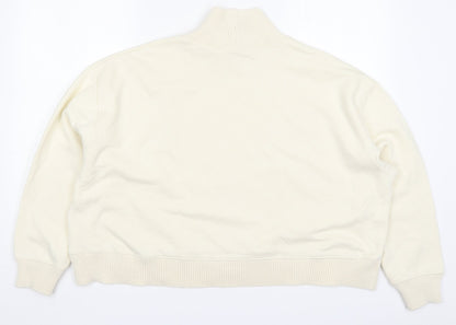 Back view of Primark women’s beige cotton pullover sweatshirt, size UK 18, pullover