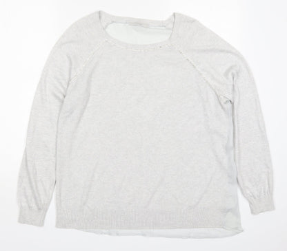 George Womens Grey Round Neck  Polyester Pullover Jumper Size 16