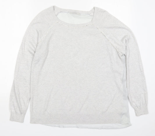 George Womens Grey Round Neck  Polyester Pullover Jumper Size 16
