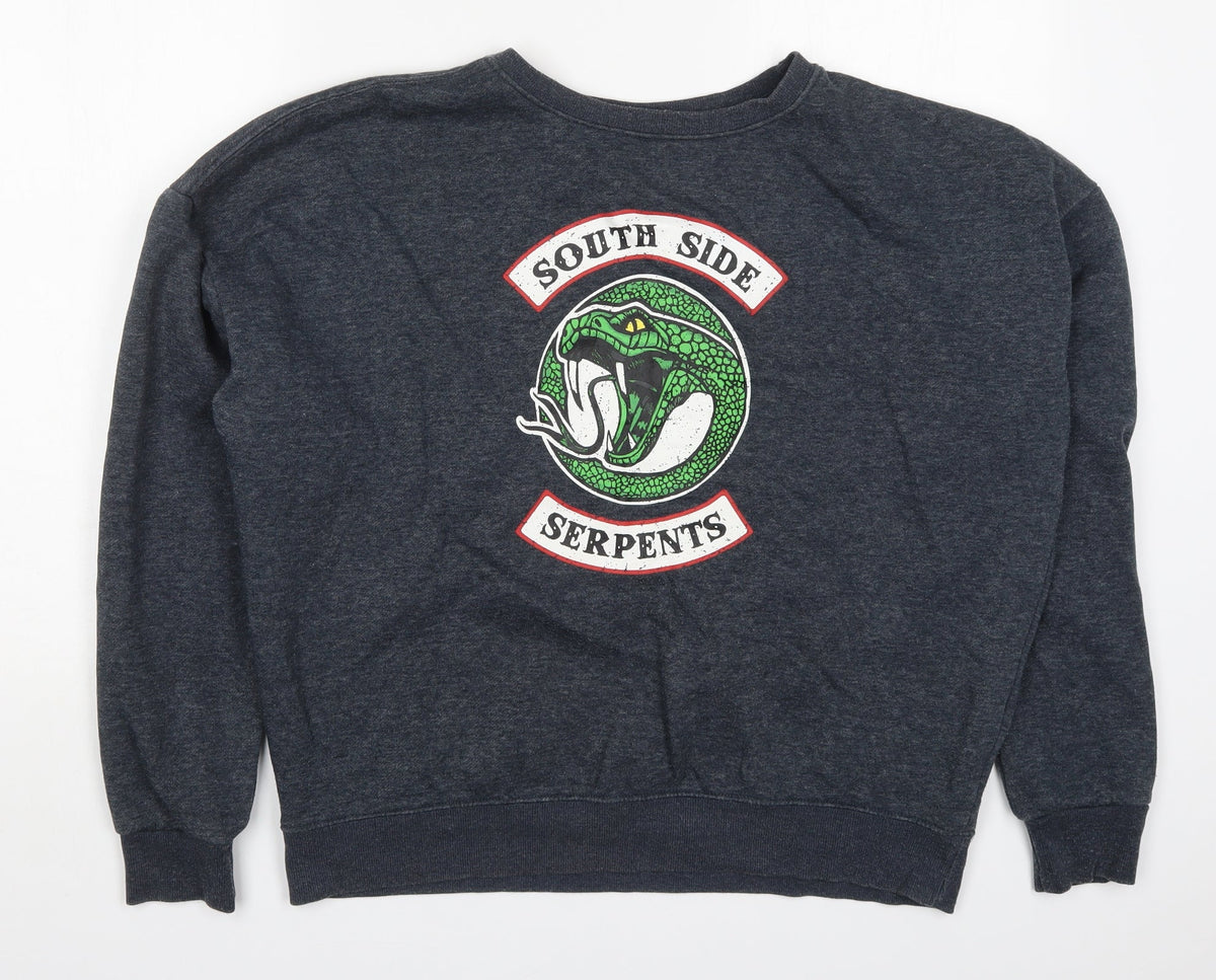 Additional front view of Primark women’s grey polyester pullover sweatshirt, pullover - riverdale south side serpents
