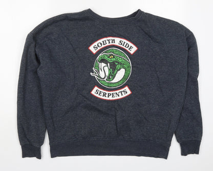 Additional front view of Primark women’s grey polyester pullover sweatshirt, pullover - riverdale south side serpents
