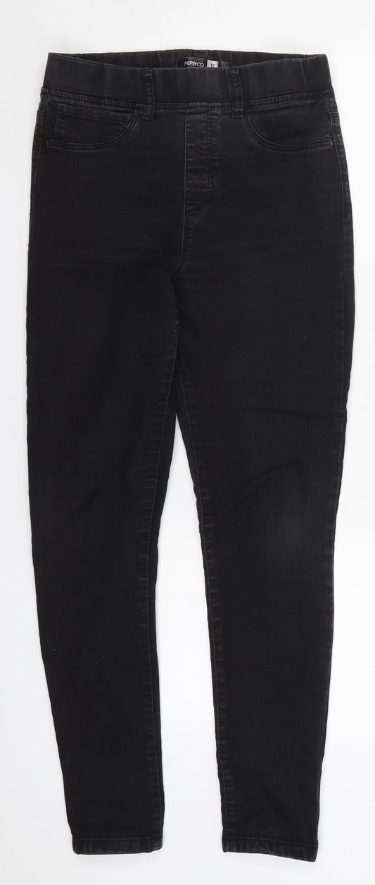 Pep&Co Womens Black  Cotton Jegging Jeans Size 10 L28 in Regular